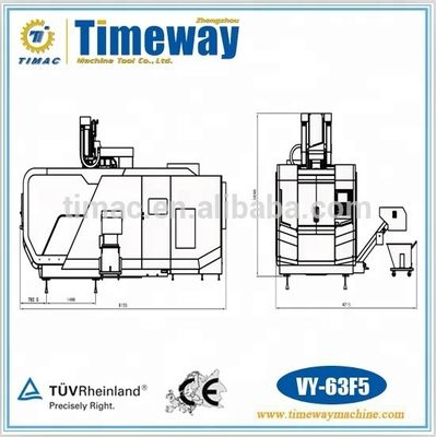 precisione VY-63F5 CNC Verticale Cinque assi di collegamento centro di lavorazione Tavola Viaggio X 1000mm